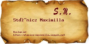 Stánicz Maximilla névjegykártya